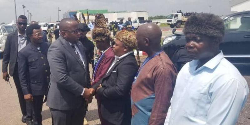 Jacquemain Shabani accueilli à l'aéroport de Kisangani