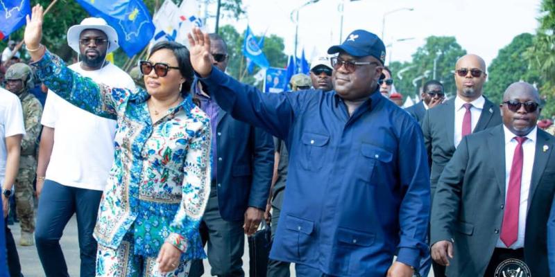 Félix Tshisekedi et Denise Nyakeru dans les rues de Kananga 