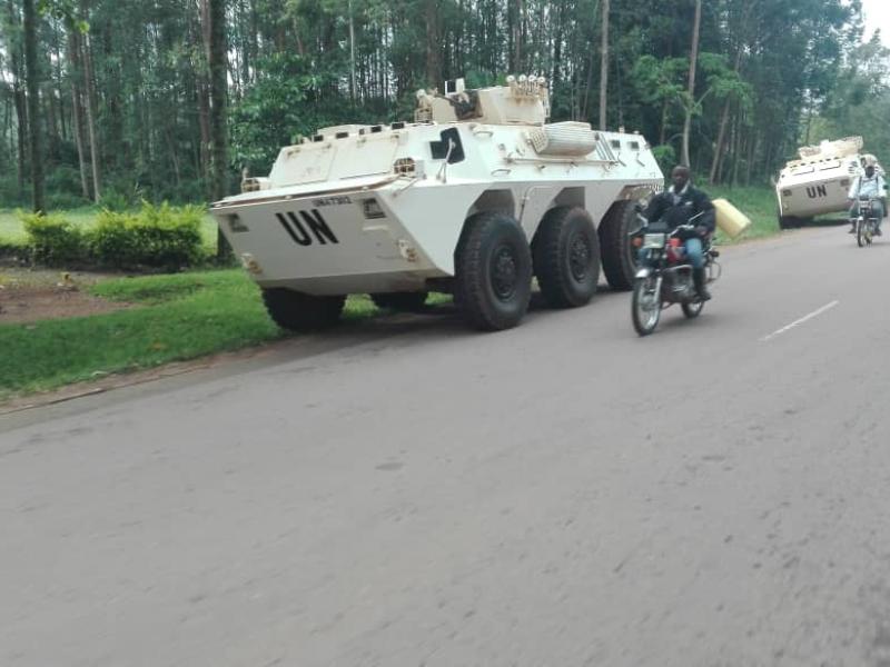 Un blindé de la Monusco à Ngadi (Beni)