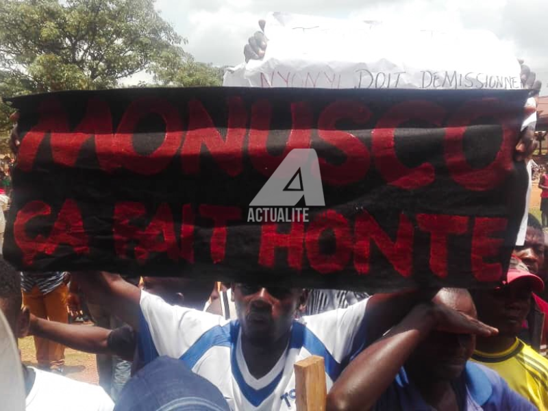 Manifestation contre l'insécurité à Beni (Photo ACTUALITE.CD)