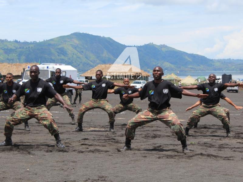 Le contingent tanzanien de la Monusco en entrainement au camp de Mubambiro, environ 25 km à l'ouest de Goma