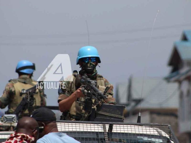 Les caques bleus en patrouille dans la ville de Goma (Nord-Kivu)