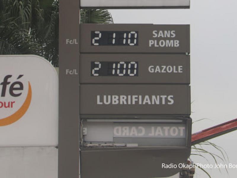 Prix du carburant à la pompe à Kinshasa.