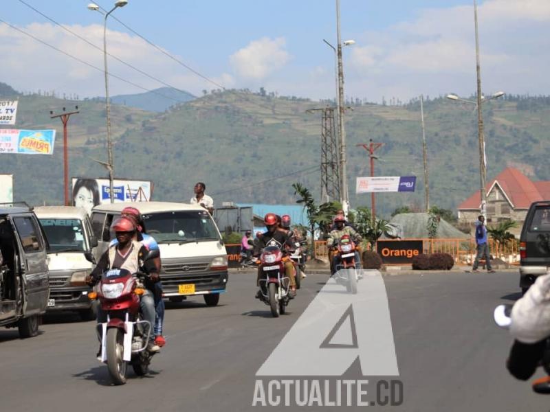 Une partie du boulevard Kanyamuhanga comprise entre rond-point singers et rond-point chukudu en ville de Goma/Ph Ley Uwera ACTUALITE.CD