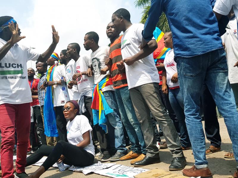 Des militants Lucha en action / Ph. Christine Tshibuyi 