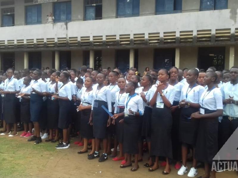 Les élèves finalistes le jour du début de la dissertation à l’Institut Monseigneur Lubaki au Kongo Central.