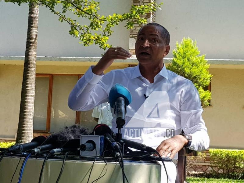 Moise Katumbi en conférence de presse ce mercredi 22 mai 2019 à sa résidence à Lubumbashi/Ph Christine Tshibuyi