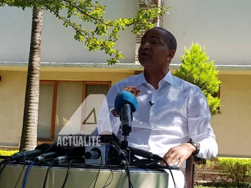 Moise Katumbi en conférence de presse ce mercredi 22 mai 2019 à sa résidence à Lubumbashi/Ph Christine Tshibuyi