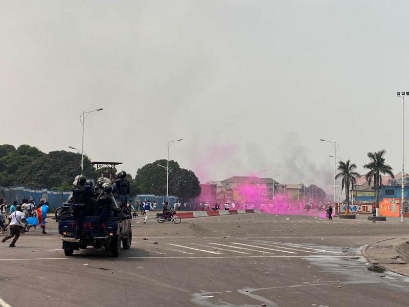 Répression de la marche anti-Malonda à Kinshasa. Photo ACTUALITE.CD.