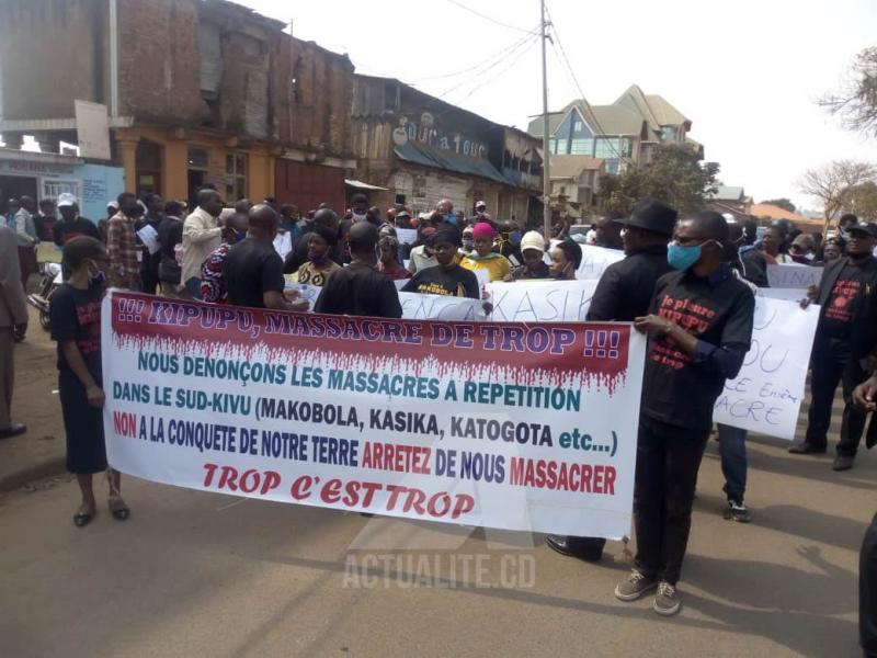 La marche des habitants des hauts plateaux. Ph. ACTUALITE.CD.