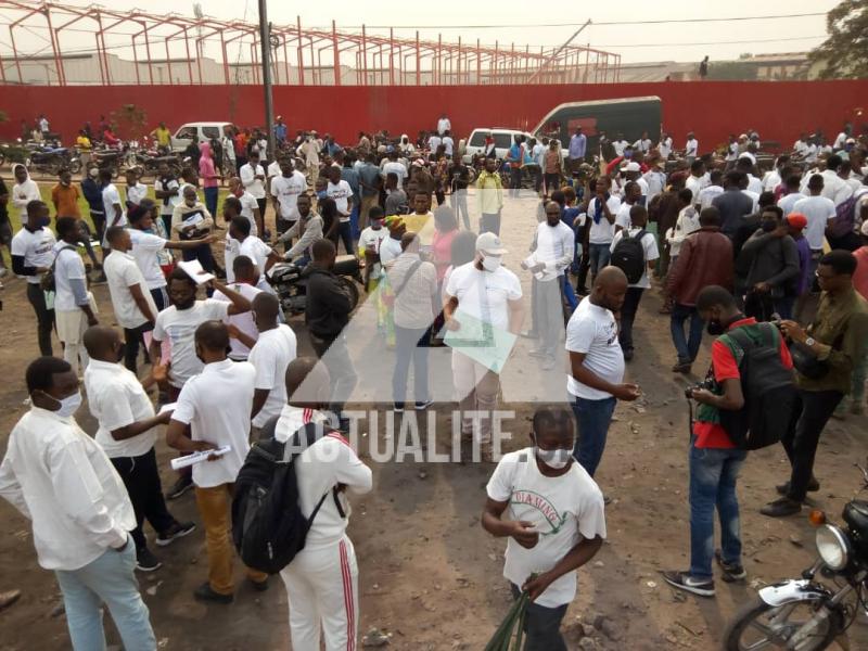 Rassemblement des militants de CLC, FILIMBI, LUCHA, CONGOLAIS DEBOUT à Kinshasa. Ph. Ivan Kasongo/ACTUALITE.CD