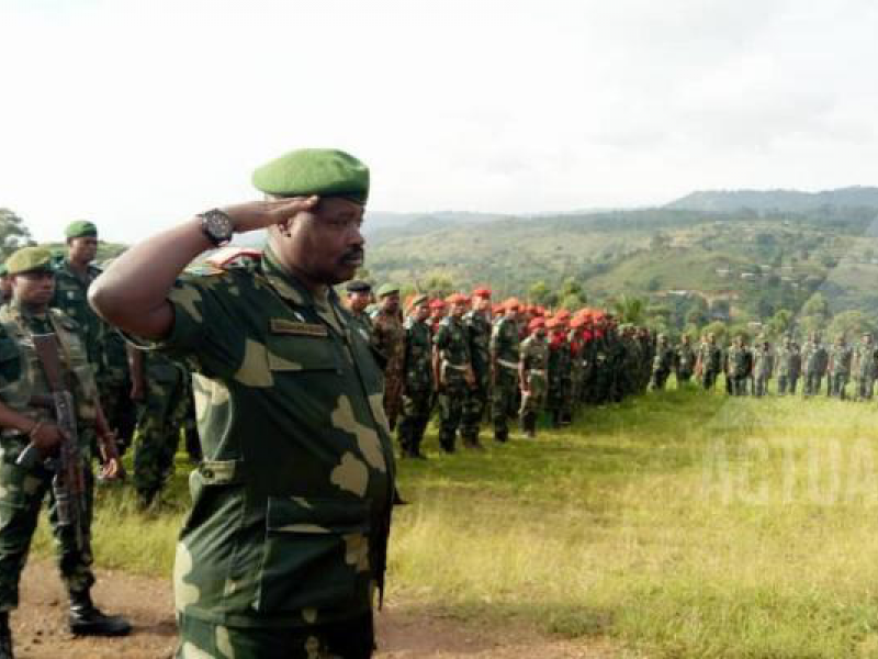 Le général Jacques Nduru lors d'une parade des FARDC à Beni/Ph ACTUALITE.CD