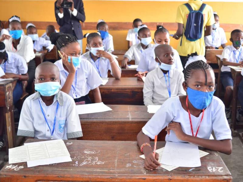 Les élèves dans une salle de classe à l'Institut Monseigneur Bokeleale à l'occasion du TENAFEP 2019-2020/Ph droits tiers