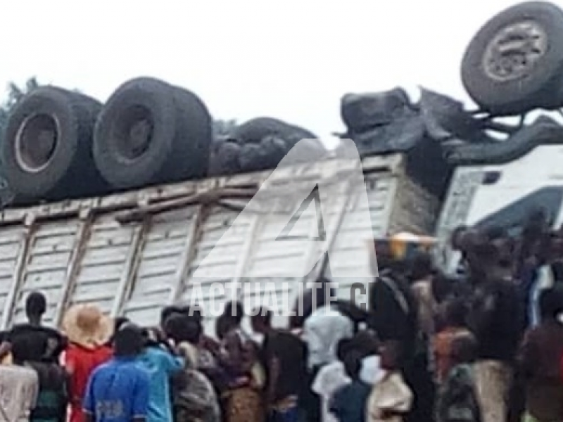 Un camion accidenté près de Tshikapa/Ph ACTUALITE.CD