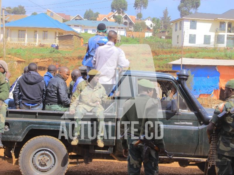 Illustration. Les militaires et policiers en patrouille à Butembo lors d'une manifestation contre l'insécurité/Ph ACTUALITE.CD