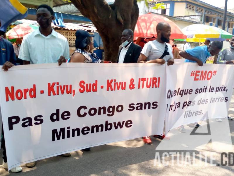 Sin-in des communautés du Sud-Kivu devant la Primature contre l'érection de Minembwe en commune/Ph ACTUALITE.CD