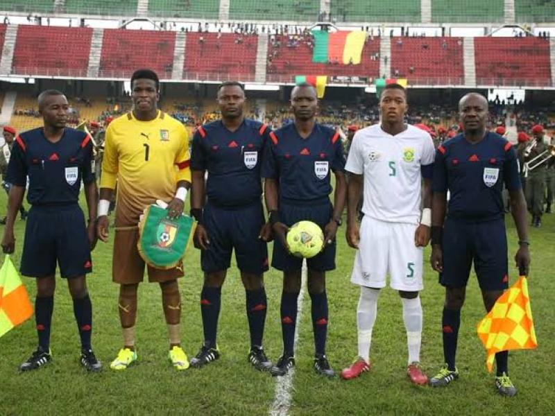 Ndala et Safari au cours d'un match Cameroun vs RSA. Ph. Doits tiers