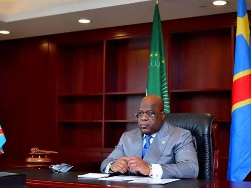 Félix Tshisekedi dans son bureau de l'UA à Addis Abeba