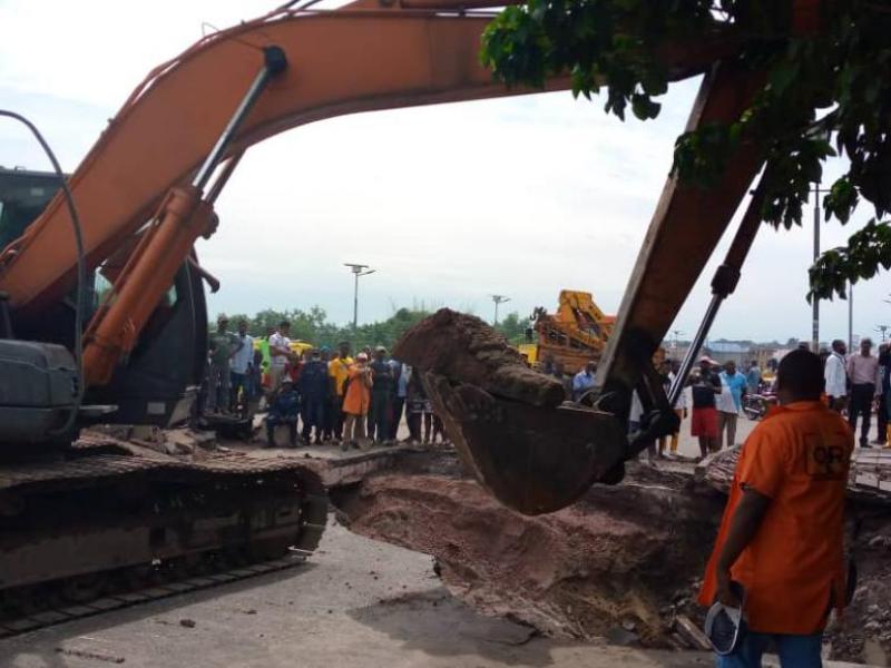 Les travaux de réhabilitation du pont N'djili/Ph. ACTUALITE.CD