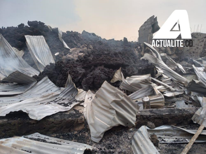 Des habitats rasés par le volcan près de Goma/Ph ACTUALITE.CD 