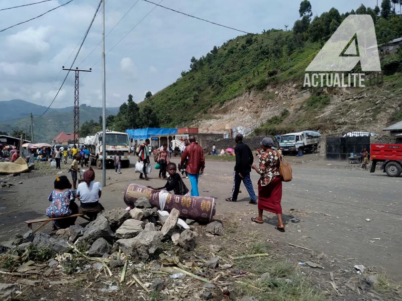 Les habitants de Goma lors de l'évacuation/Ph ACTUALITE.CD 