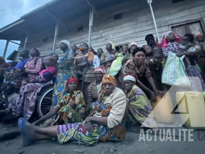 Les sinistrés du volcan à l'EP Kahembe/Ph ACTUALITE.CD 