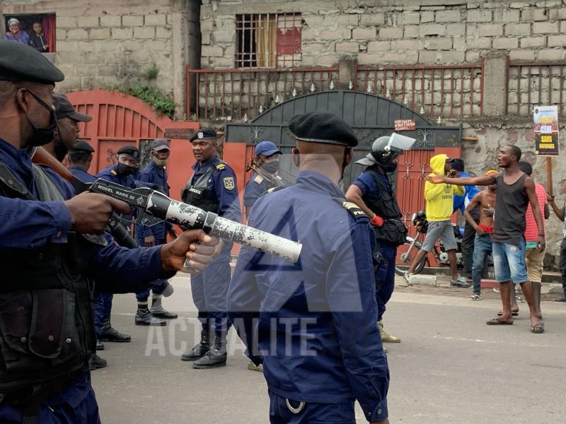 Une opération policière à Kinshasa 