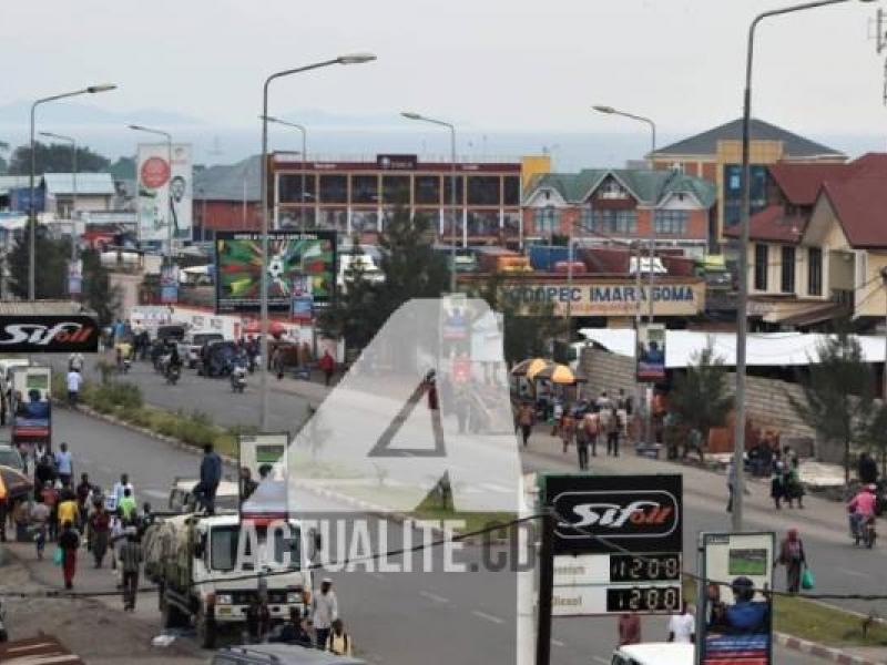 Une vue d’une chaussée de Goma. PH. ACTUALITE.CD