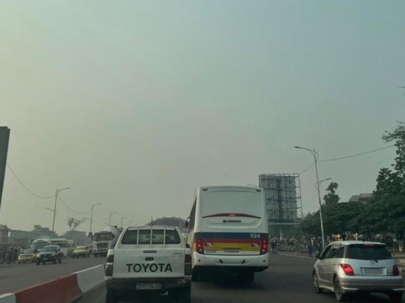 Le trafic sur le boulevard Lumumba en attendant la marche de Lamuka