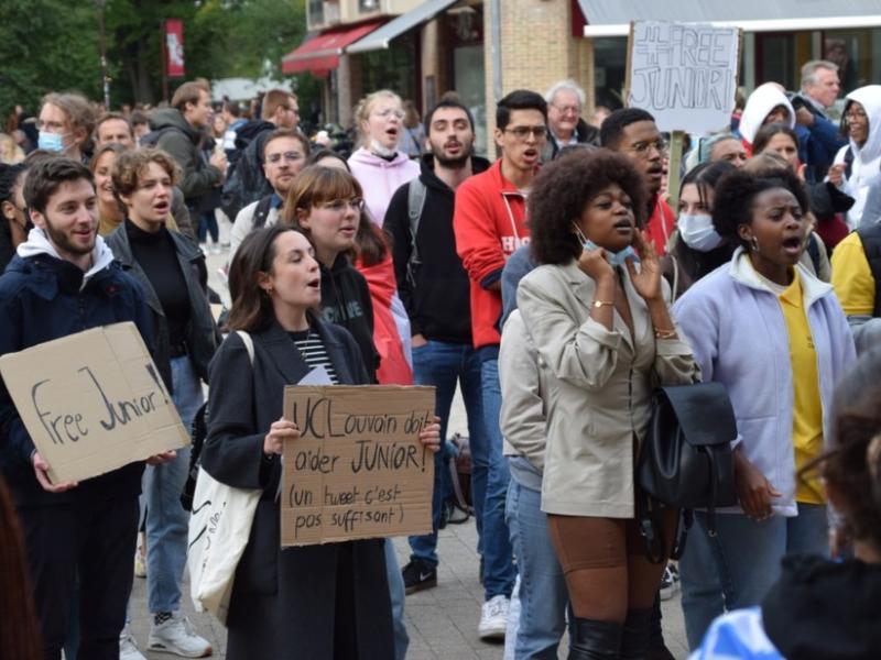 Manifestation pour réclamer la libération de Junior Masudi Wasso