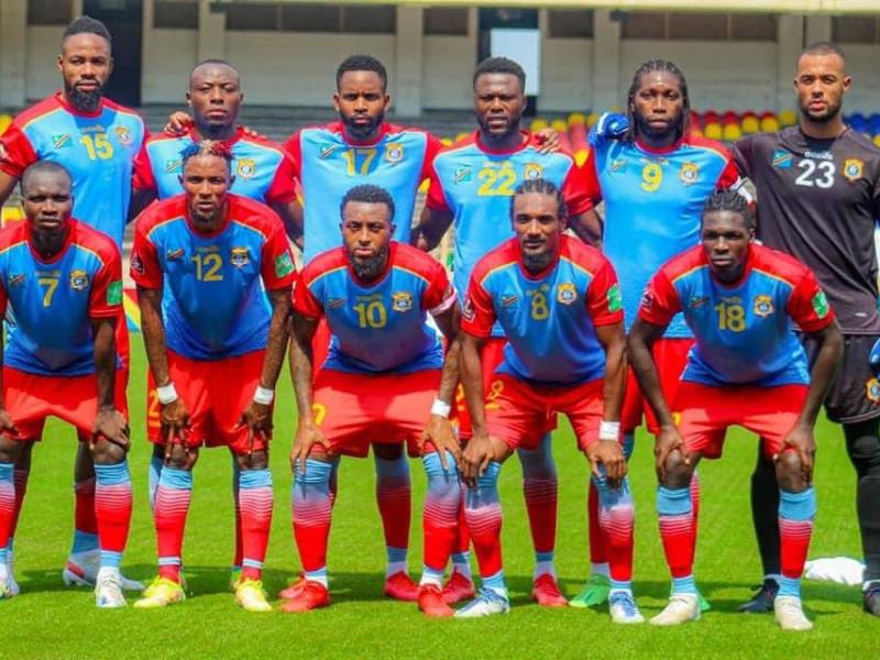 Les Léopards lors du match contre les Baréa de Madagascar à Kinshasa