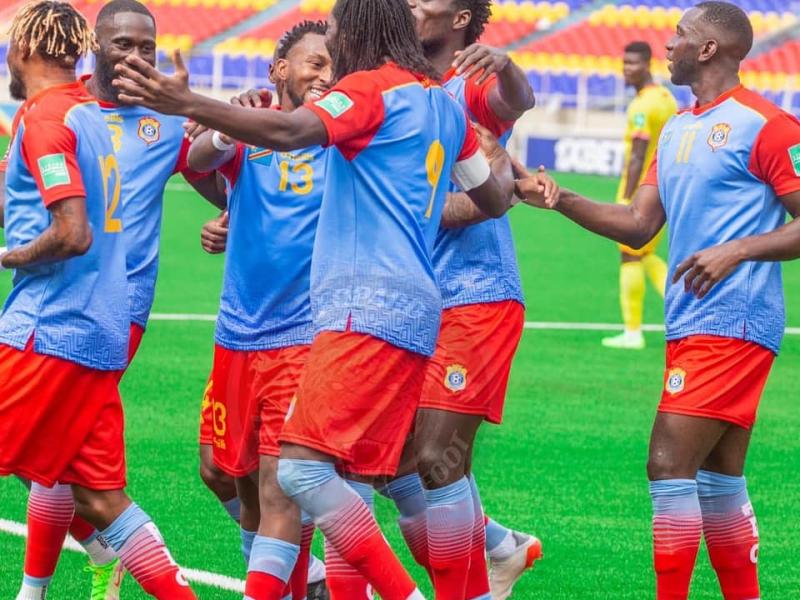 Les Léopards en pleine célébration contre le Benin