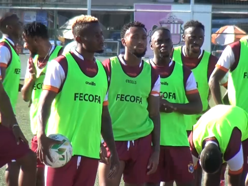 Les Léopards au cours d'une séance d'entrainement à Dar-es-Salaam