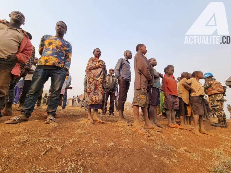 Les déplacés sur le site de Roe (Djugu). Ph. ACTUALITE.CD