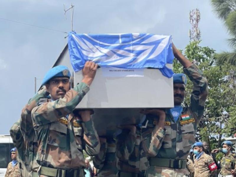 Cérémonie d’hommages aux casques bleus à Goma