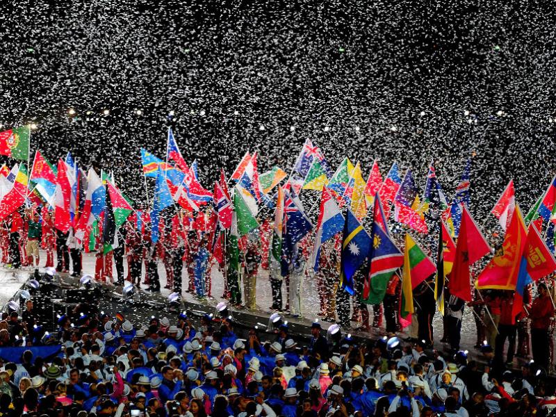 Les drapeaux des Nations lors des J.O