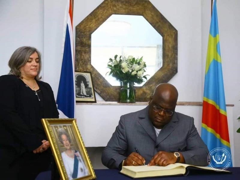 Félix Tshisekedi à l'ambassade britannique