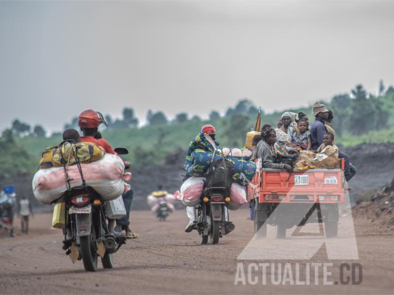 Des déplacés du territoire de Rutshuru. Ph. ACTUALITE.CD/Moses Sawasawa