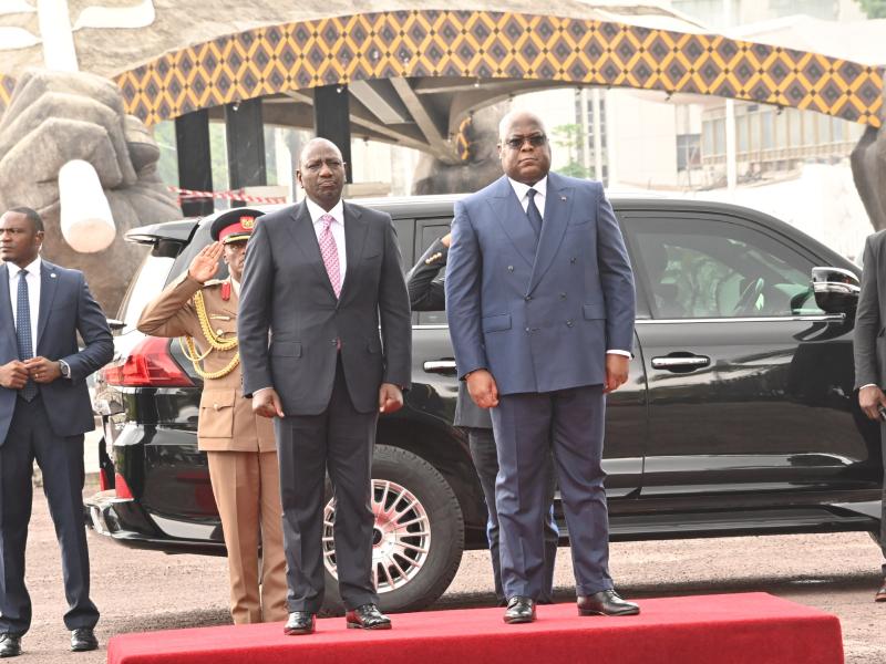 William Ruto et Félix Tshisekedi à Kinshasa