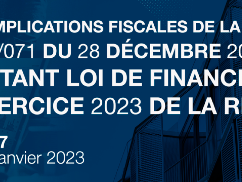 Formation entrepreneuriale sur les implications fiscales de la loi de finances exercice 2023 