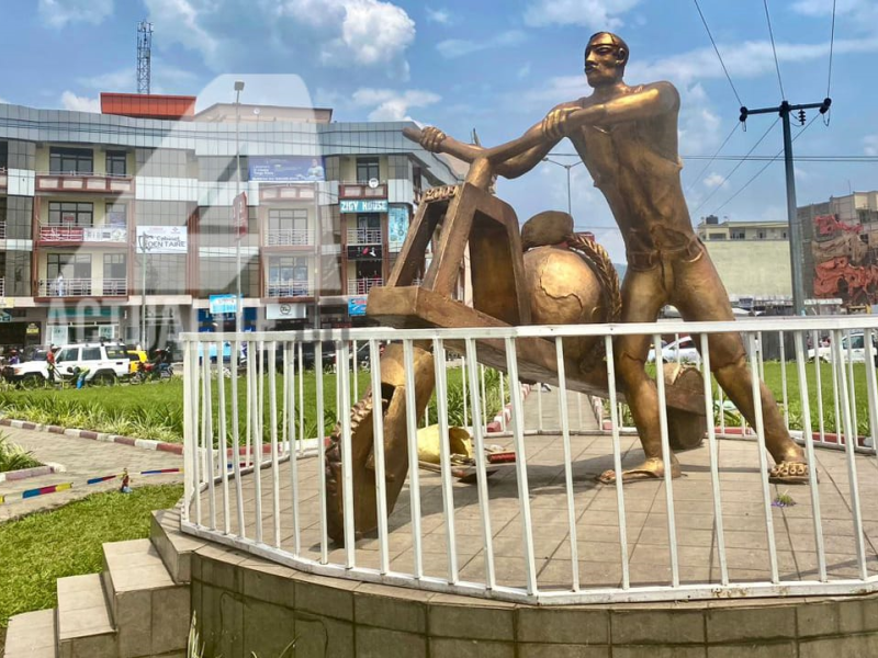 L'emblématique rond-point "Chukudu" au centre ville de Goma