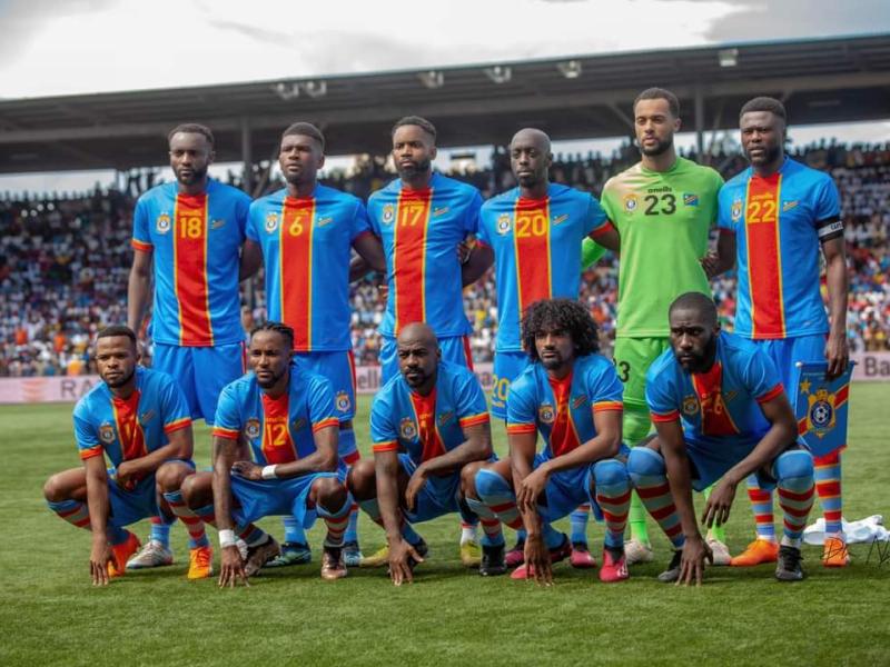 Les Léopards lors du match contre la Mauritanie à Lubumbashi 