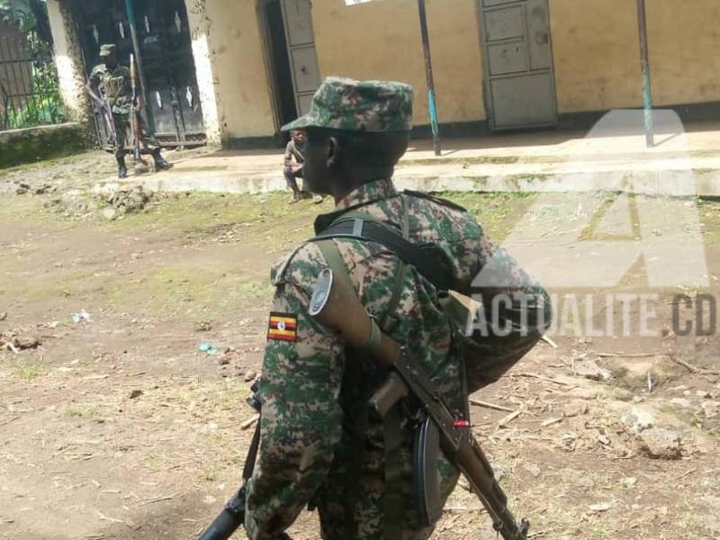 Un soldat ougandais de l'EAC à Bunagana