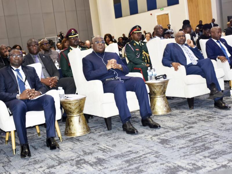 Julien Paluku et Félix Tshisekedi au forum économique de Gaborone