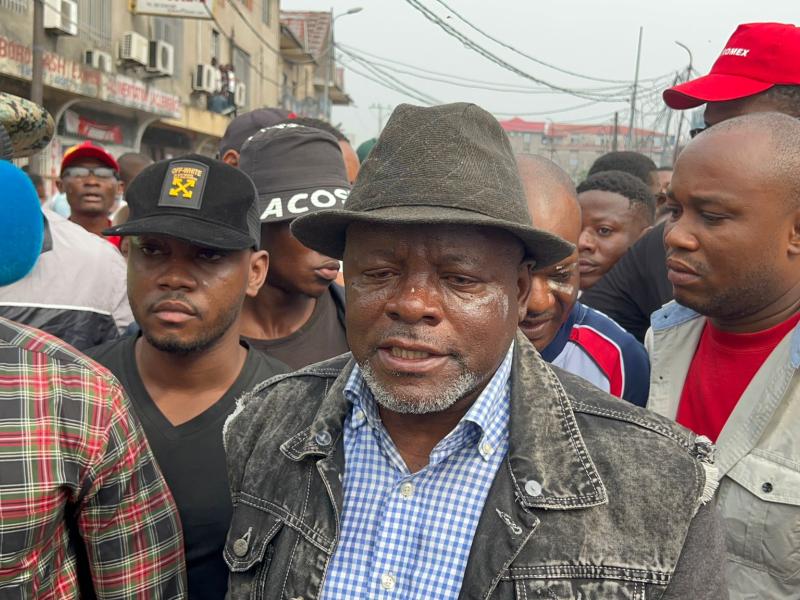 Franklin Tshiamala pendant la marche de l’opposition 