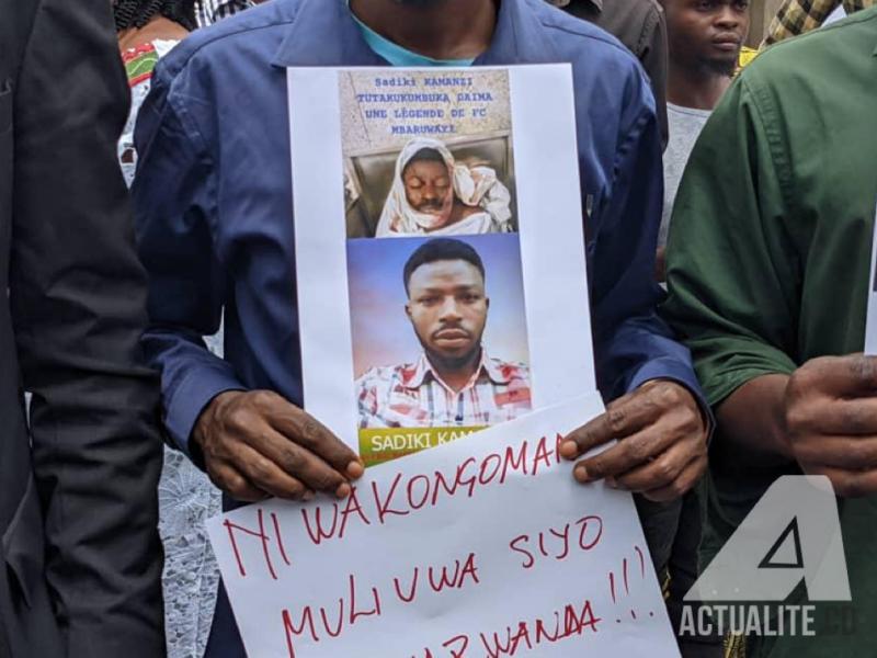 Manifestation des familles des victimes du carnage du 30 août à Goma. © Yvonne Kapinga/ACTUALITE.CD.