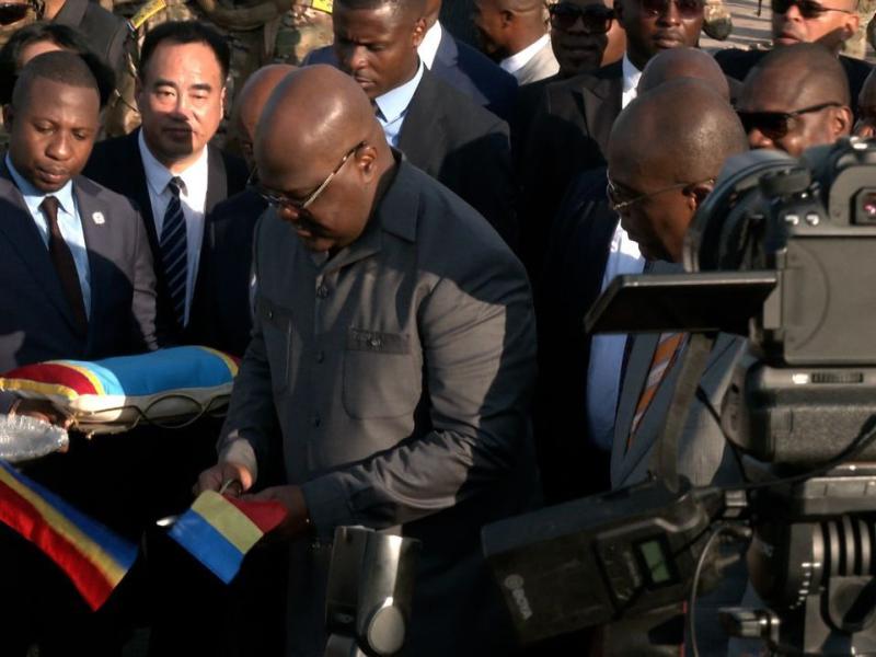 Félix Tshisekedi lors de l'inauguration de la route Nzolana 