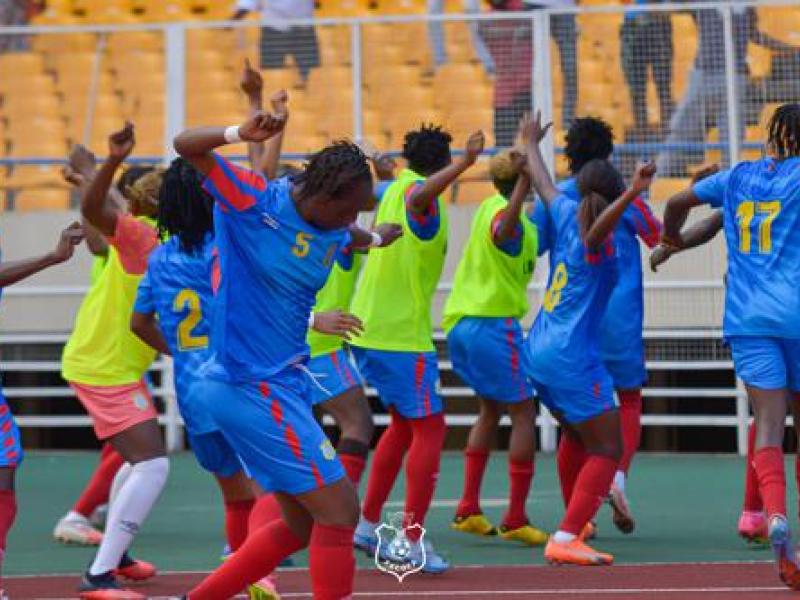 Les Léopards dames (2023) lors d'une match au stade des Martyrs 