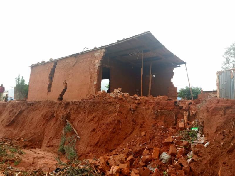 une maison engloutie à Kapepa (Lualaba)