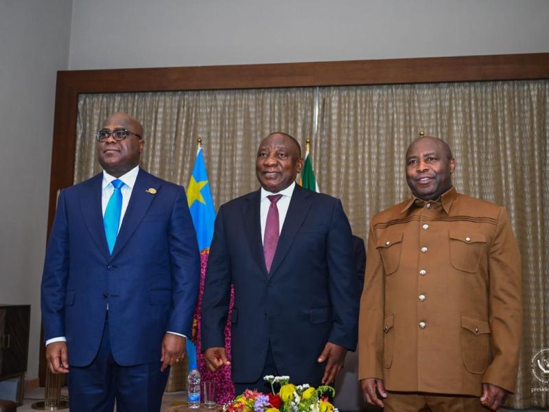 Félix Tshisekedi, Cyril Ramaphosa et Evariste Ndayishimiye